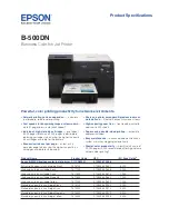 Epson 500DN - B Color Inkjet Printer Product Specifications предпросмотр