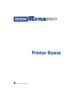 Epson 875DCS - Stylus Photo Color Inkjet Printer Printer Basics Manual preview