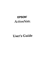 Epson ActionNote User Manual preview