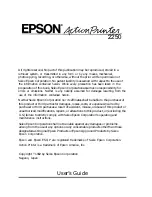 Preview for 3 page of Epson ActionPrinter 2250 User Manual