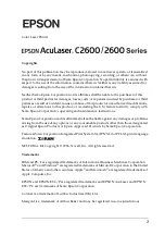 Preview for 1 page of Epson Aculaser 2600 Series Owner'S Manual