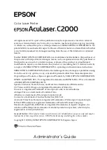 Preview for 1 page of Epson AcuLaser C2000 Administrator'S Manual