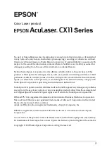 Epson AcuLaser CX11 Series User Manual preview