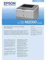 Epson Aculaser M2000 series Specifications preview