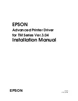Preview for 1 page of Epson Advanced Printer Driver for TM Series Ver.3.04 Installation Manual