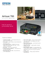 Preview for 1 page of Epson Artisan 700 Series Specifications