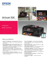 Epson Artisan 835 Specifications preview