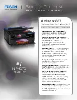 Preview for 1 page of Epson Artisan 837 Specifications