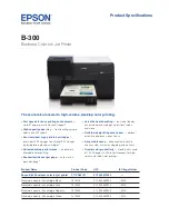 Preview for 1 page of Epson B-300 - Business Color Ink Jet Printer Specifications