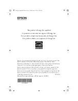 Preview for 1 page of Epson B-300 - Business Color Ink Jet Printer Supplement