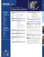 Preview for 4 page of Epson C1100 - AcuLaser Color Laser Printer Specifications