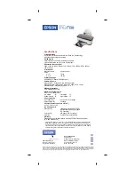 Предварительный просмотр 2 страницы Epson C11C424001 - Stylus C80 Color Inkjet Printer Specifications