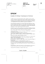 Preview for 1 page of Epson C12C824052 (Internal Type-B 10/100Base-T High Speed Ethernet Print Server) User Manual