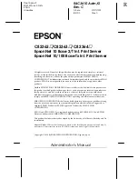 Preview for 1 page of Epson C82362 Administrator'S Manual