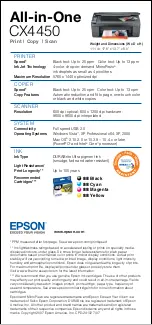 Предварительный просмотр 2 страницы Epson CX4450 Specifications