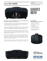 Epson dreamio EH-R4000 Datasheet preview