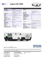 Preview for 2 page of Epson EB-1860 Specifications