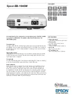 Epson EB-1945W Datasheet preview