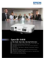 Предварительный просмотр 1 страницы Epson EB-1945W Specifications