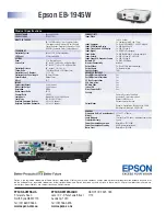 Предварительный просмотр 2 страницы Epson EB-1945W Specifications