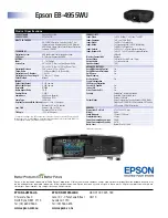 Preview for 2 page of Epson EB-4955WU Specifications