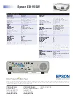 Предварительный просмотр 2 страницы Epson EB-915W Specifications