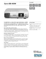 Epson EB-955W Datasheet preview