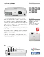 Предварительный просмотр 1 страницы Epson EB-W10 Product Manual