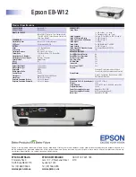 Предварительный просмотр 2 страницы Epson EB-W12 Specifications