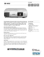 Epson EB-W22 Datasheet preview