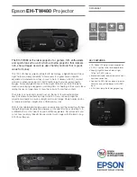 Epson EH-TW480 Specifications preview