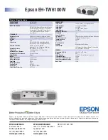 Preview for 2 page of Epson EH-TW6100W Specifications