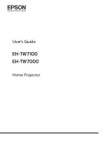 Preview for 1 page of Epson EH-TW7000 User Manual