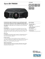 Epson EH-TW9200 Datasheet preview