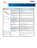 Preview for 3 page of Epson ELPDC06 Document Camera For serial numbers beginning with LQZF - DC-06 Document Camera Specifications