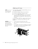 Предварительный просмотр 86 страницы Epson EMP-8200 - XGA LCD Projector User Manual