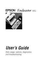 Epson Endeavor WG User Manual preview