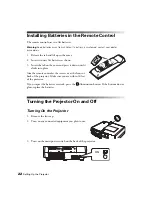 Preview for 22 page of Epson Ensemble HD 8100 - Home Cinema System User Manual