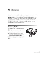 Preview for 49 page of Epson Ensemble HD 8100 - Home Cinema System User Manual