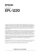 Preview for 2 page of Epson EPL-1220 Reference Manual