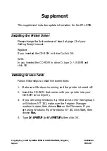 Preview for 2 page of Epson EPL-5700 Reference Manual