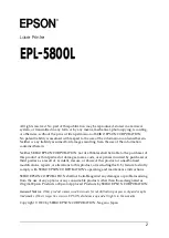 Preview for 2 page of Epson EPL 5800 - B/W Laser Printer Reference Manual