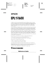 Preview for 3 page of Epson EPL-N1600 Option Reference Manual