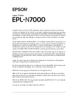 Preview for 2 page of Epson EPL-N7000 Reference Manual