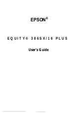 Preview for 3 page of Epson Equity 386SX/16 PLUS User Manual