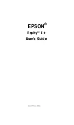 Preview for 2 page of Epson Equity I User Manual