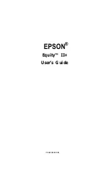 Preview for 2 page of Epson EQUITY II+ User Manual