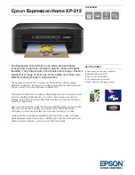 Epson Expression Home XP-212 Datasheet preview