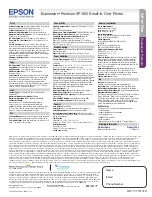 Preview for 4 page of Epson Expression Premium XP-820 Product Specifications