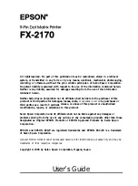 Epson FX-2170 - Impact Printer User Manual preview